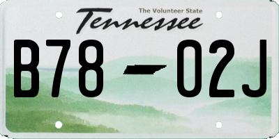 TN license plate B7802J