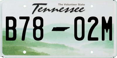 TN license plate B7802M