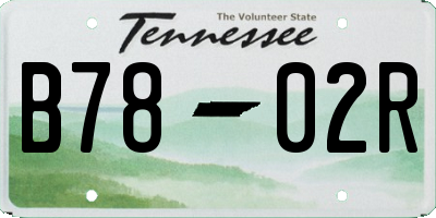 TN license plate B7802R