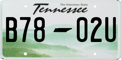 TN license plate B7802U