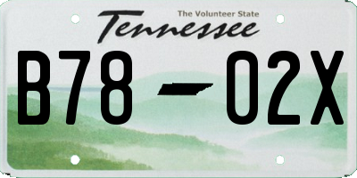 TN license plate B7802X
