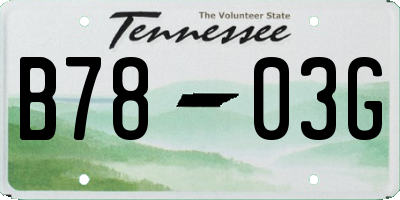 TN license plate B7803G