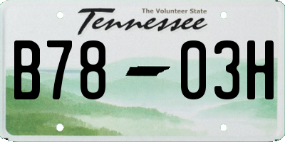 TN license plate B7803H