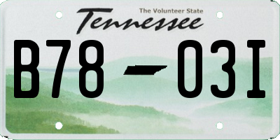 TN license plate B7803I