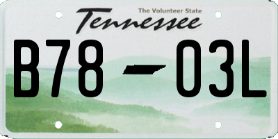 TN license plate B7803L