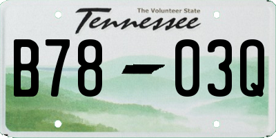 TN license plate B7803Q
