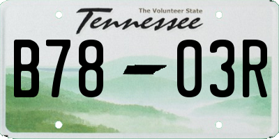 TN license plate B7803R