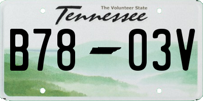 TN license plate B7803V