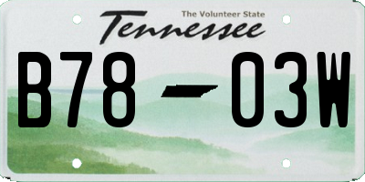 TN license plate B7803W