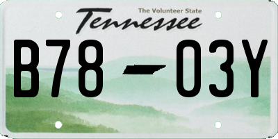 TN license plate B7803Y