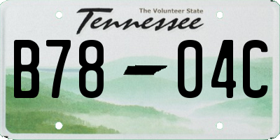TN license plate B7804C