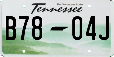 TN license plate B7804J
