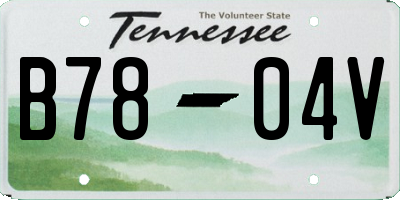 TN license plate B7804V