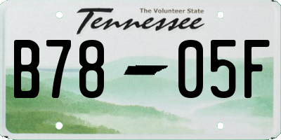 TN license plate B7805F