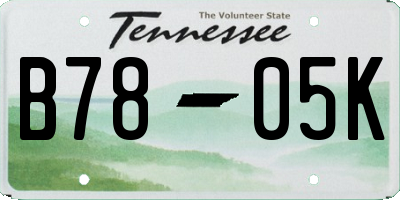 TN license plate B7805K