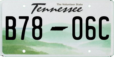 TN license plate B7806C