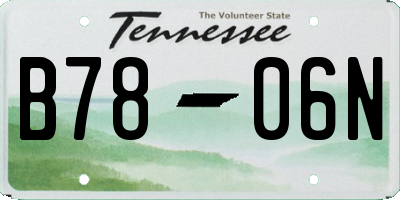 TN license plate B7806N