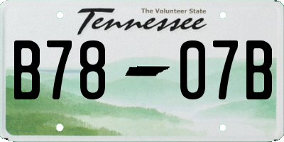 TN license plate B7807B