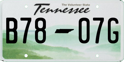 TN license plate B7807G