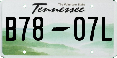 TN license plate B7807L