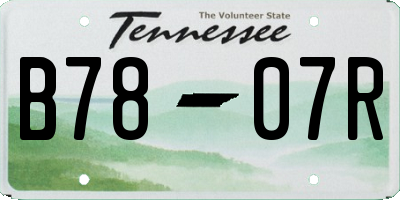 TN license plate B7807R