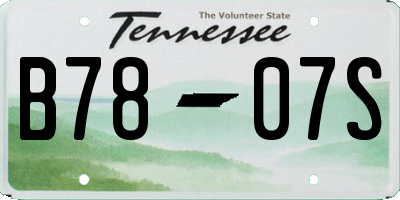 TN license plate B7807S
