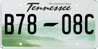 TN license plate B7808C
