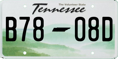 TN license plate B7808D