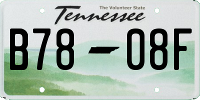TN license plate B7808F
