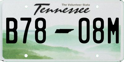 TN license plate B7808M