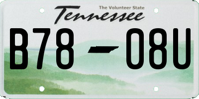 TN license plate B7808U
