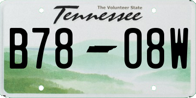 TN license plate B7808W