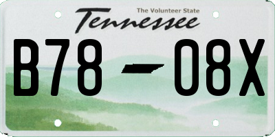 TN license plate B7808X