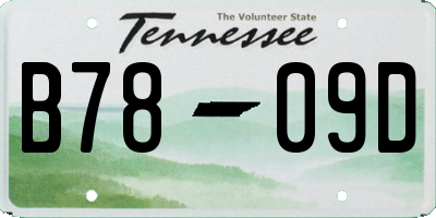 TN license plate B7809D