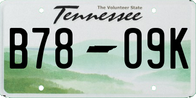 TN license plate B7809K