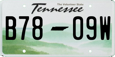 TN license plate B7809W