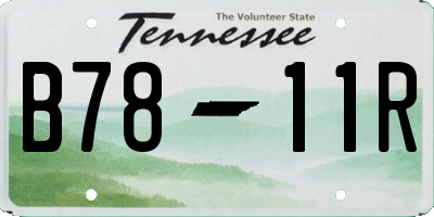 TN license plate B7811R