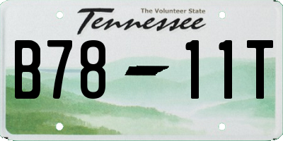 TN license plate B7811T