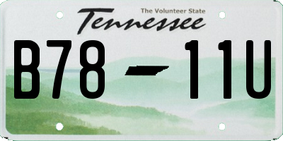 TN license plate B7811U