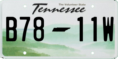 TN license plate B7811W