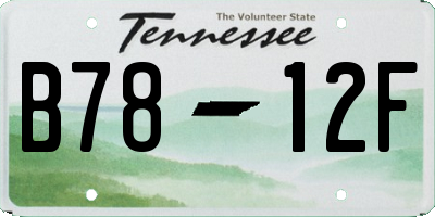 TN license plate B7812F