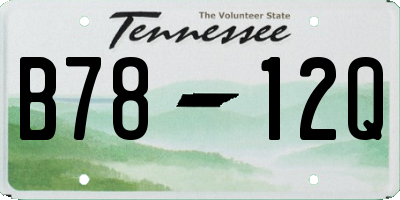 TN license plate B7812Q