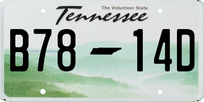 TN license plate B7814D