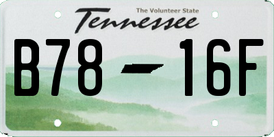 TN license plate B7816F
