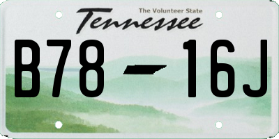 TN license plate B7816J