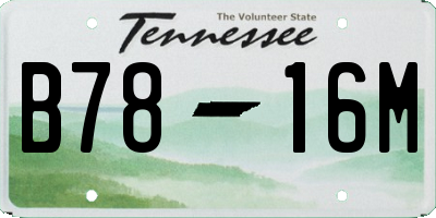 TN license plate B7816M