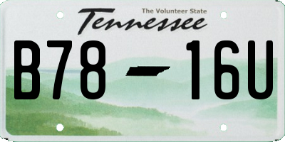 TN license plate B7816U