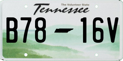 TN license plate B7816V