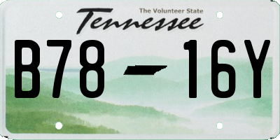 TN license plate B7816Y
