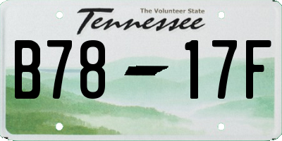 TN license plate B7817F